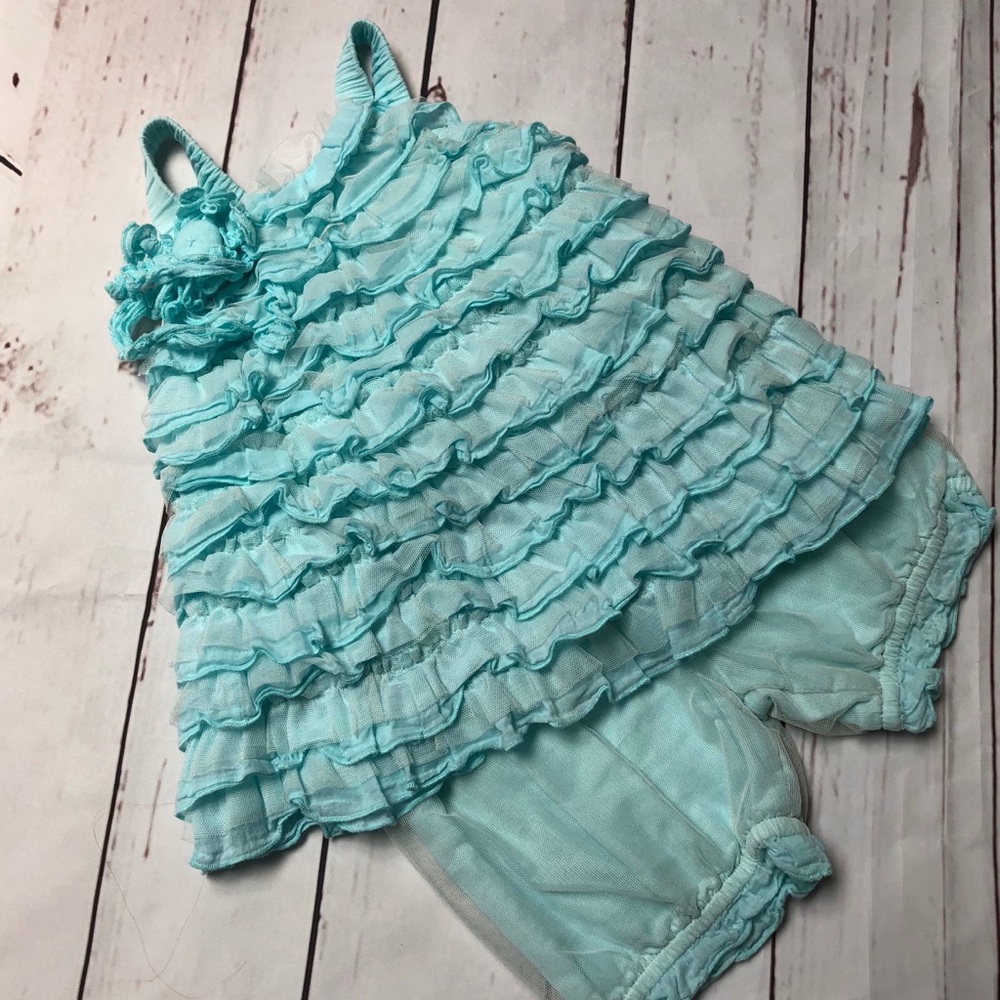 ‼️Blue Ruffle Top and Short Set